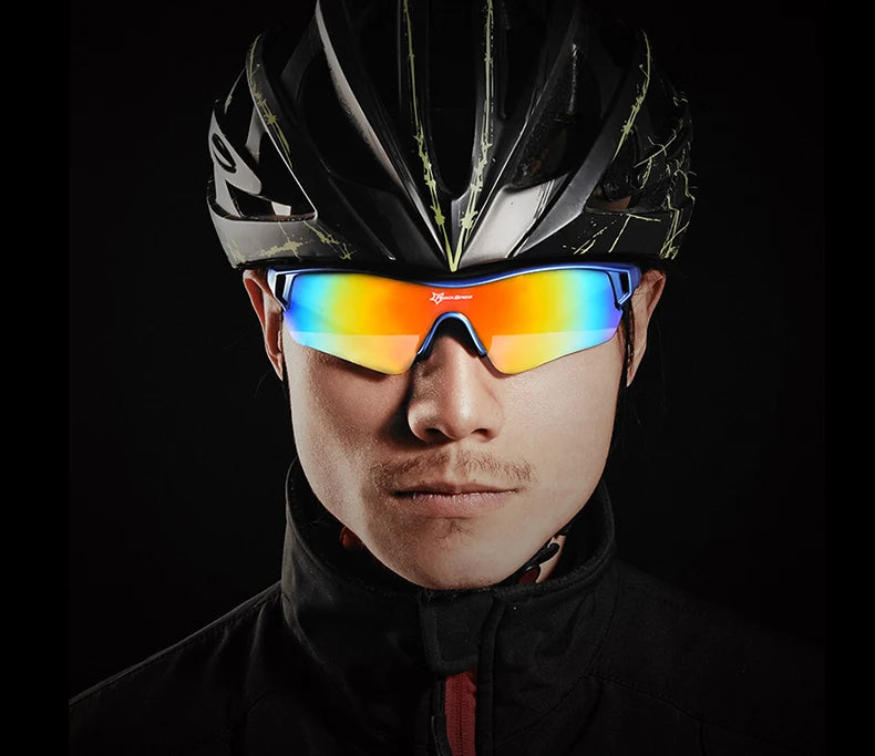 Lunettes de soleil sport cyclisme polarisées — route, VTT, équitation, protection, 5 lentilles