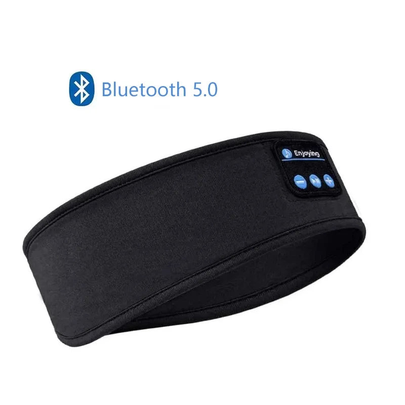 HUAWEISHI Auriculares deportivos Bluetooth 5.0 diadema elástica inalámbrica para dormir, máscara de ojos, auriculares inalámbricos, diadema