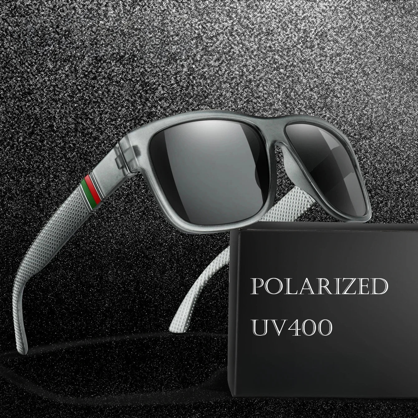 Gafas de sol polarizadas cuadradas clásicas para hombre, para pesca, conducción al aire libre, ciclismo, carrera, vintage, montura grande, UV400