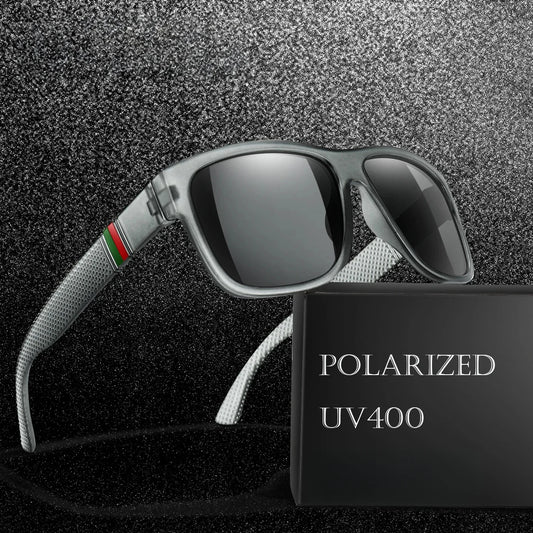Men's Classic Square Polarized Sunglasses for Fishing, Outdoor Driving, Cycling, Running, Vintage, Large Frame, UV400