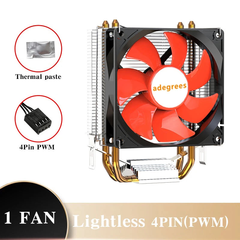 Ventilateur de refroidissement pour processeur Intel, refroidisseur d'air CPU, X79, X99, 3 broches, 4 broches, PWM, LGA 1366, 1151, 1155, 1200, 1700, 2011, AMD, AM3, AM4, AM5