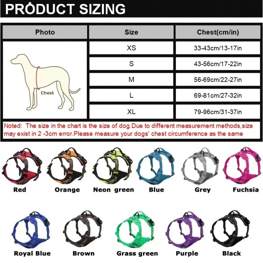 Harnais Réfléchissant pour Chien — Gilet Respirant Réglable, Sangle Poitrine, Petit/Moyen/Grand