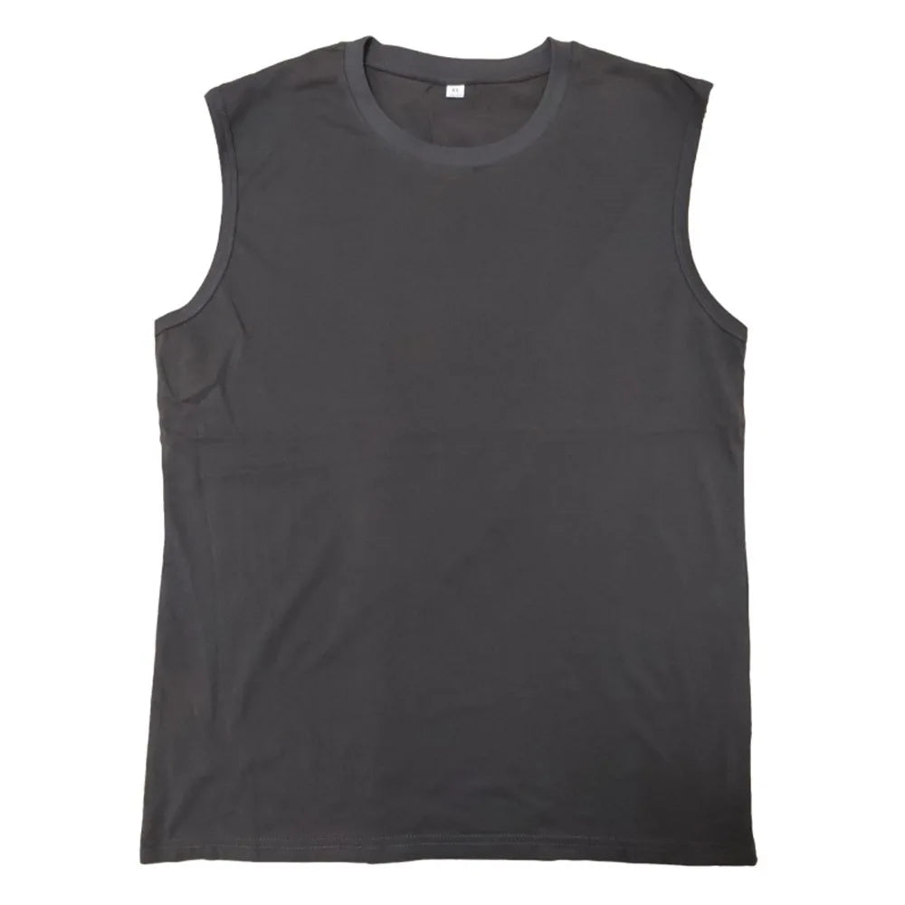 Nouveau débardeur basique en coton solide 180g pour homme 2026 – T-shirt sans manches Athleisure Fitness Décontracté pour homme