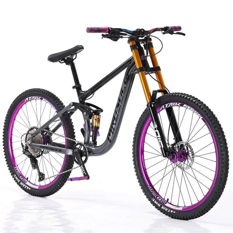 Bicicleta de montaña de descenso 26/27.5 pulgadas de velocidad 2025 nueva aleación de aluminio doble absorción de impactos, freno de aceite, suspensión completa