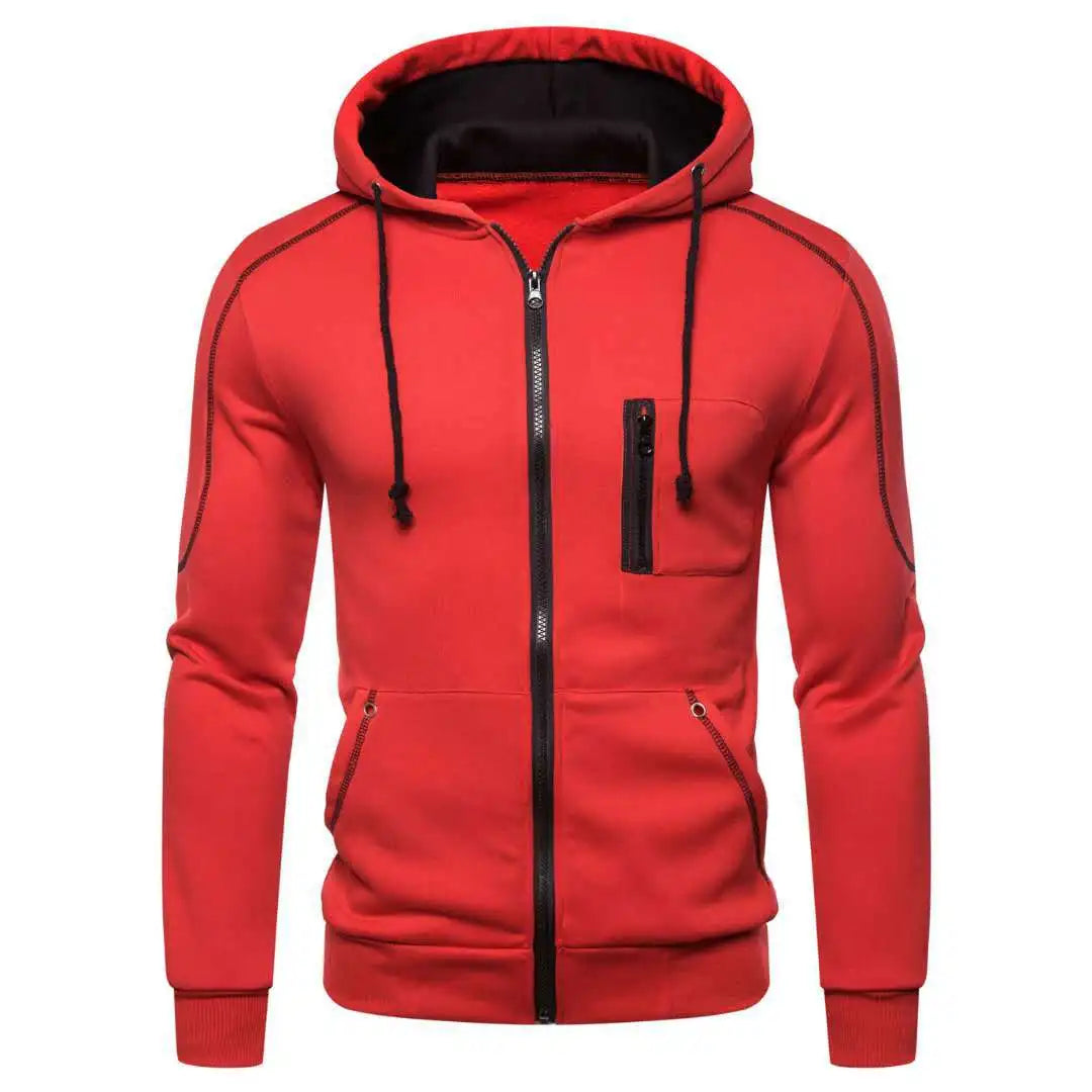 Sudadera con capucha para hombre negra, blanca, verde militar, roja, con bloques de color, polar, fresca, informal, ropa de invierno, prendas de vestir, sudaderas con capucha
