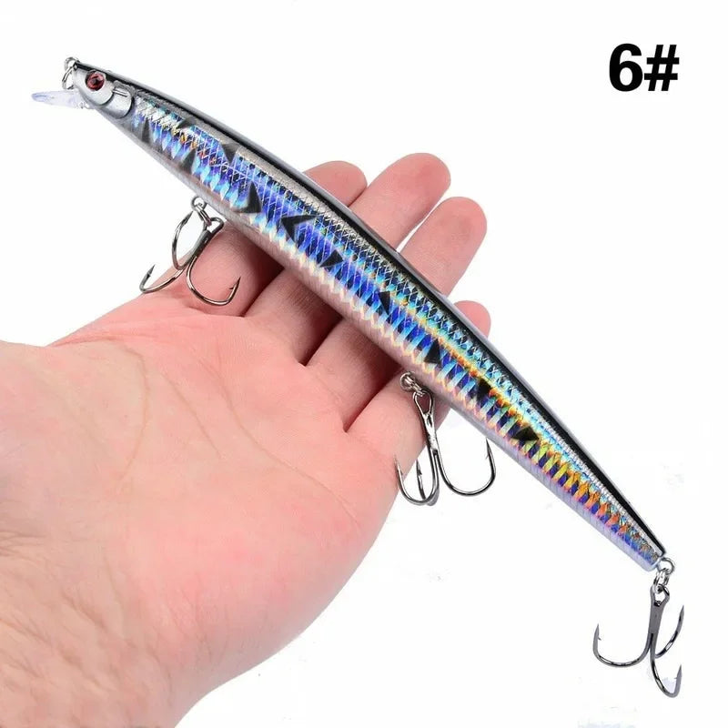 16 couleurs 18 cm 24g leurre de pêche méné Laser manivelle appât artificiel dur en plastique grand faux poisson leurres appât de pêche en mer