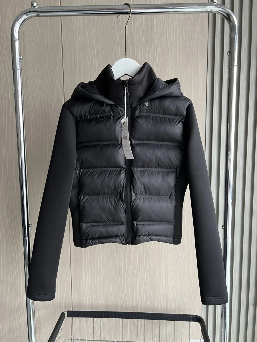 2025 Winter New Women's Lightweight Warm Down Jacket with Long Sleeves and Hooded Sports Coat with Zipper 4391742