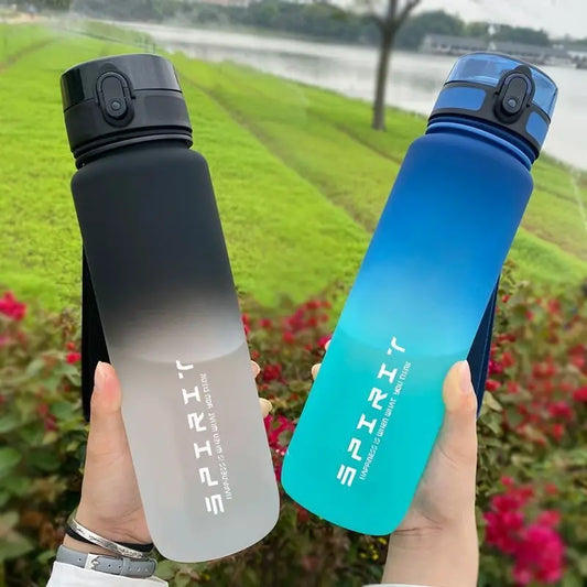 500ml/650ml/1000ml Sports Water Bottle, Leak-Proof Colorful Plastic Cup for Outdoor Drinking, Portable Gym Fitness Jugs