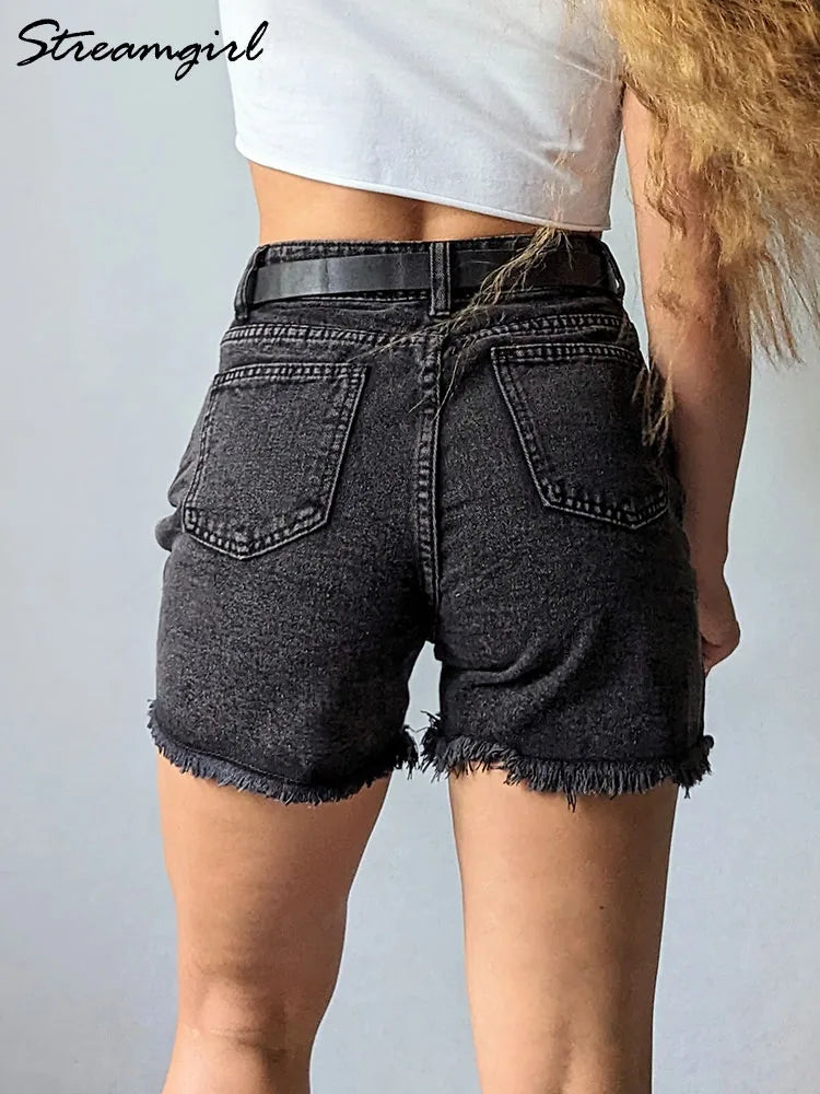 Short en Jean Femme Bleu — Été Taille Haute Décontracté Chic Ample 2025