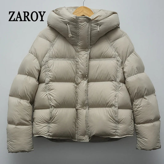 Veste d'hiver femme Parka à capuche — coton épais, style coréen, décontracté, polyvalent, manteau court