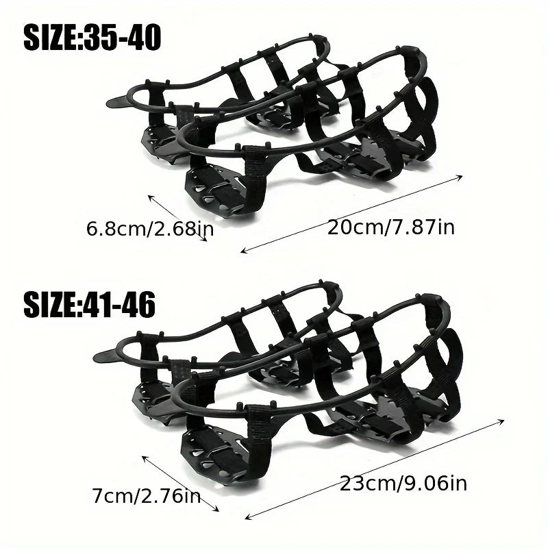 Griffe de glace antidérapante à 24 dents – couvre-chaussures de glace et de neige, adapté à la randonnée, à l'escalade, à la marche, à la course et à la chasse
