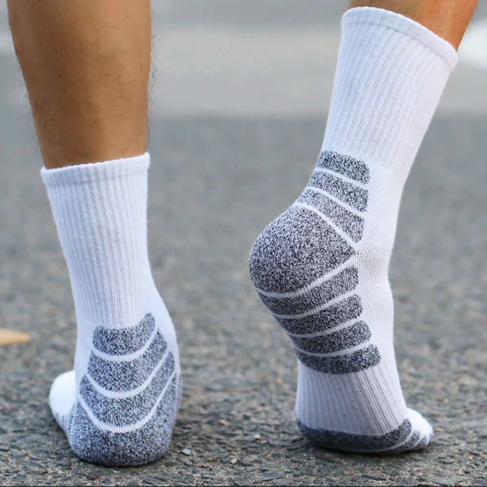 Chaussettes de sport respirantes en coton de haute qualité pour hommes et femmes, chaussettes d'équipage, serviette optique, astronomique, noir, blanc, gris, anti-odeur, 1 paire