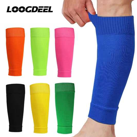 Loogdeel 1 Pair Football Socks Leg Brace Sleeves Breathable Sports Socks Shin Guard for Kids and Adults Calf Protection Leg Cover