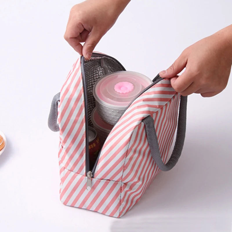 Sac à lunch en toile isotherme portable pour femmes et enfants, motif fonctionnel, glacière, nourriture thermique, sacs de pique-nique