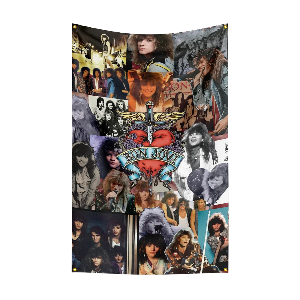 Bandera impresa digitalmente en poliéster, grupo de Rock pesado b-bons-joviss, 3x5 pies, para dormitorio, arte de pared, tapiz de puerta exterior, decoración