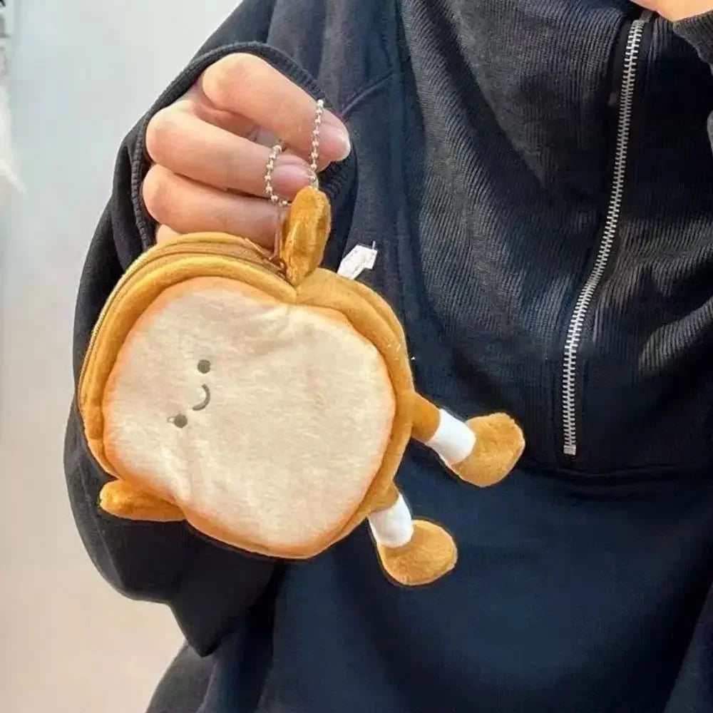 Porte-Monnaie Pain Grillé Dessin Animé — Mini Pochette Maquillage Cadeau Filles