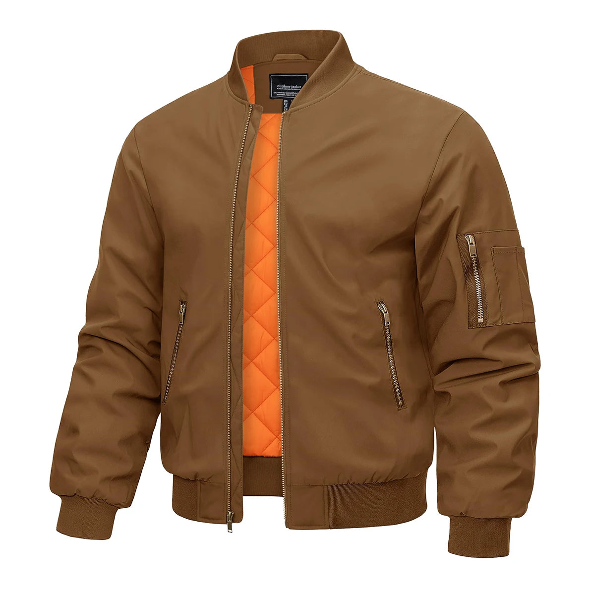 MAGCOMSEN Bomber jacket men's warm zip winter padded casual coat baseball windproof pilot varsity jackets