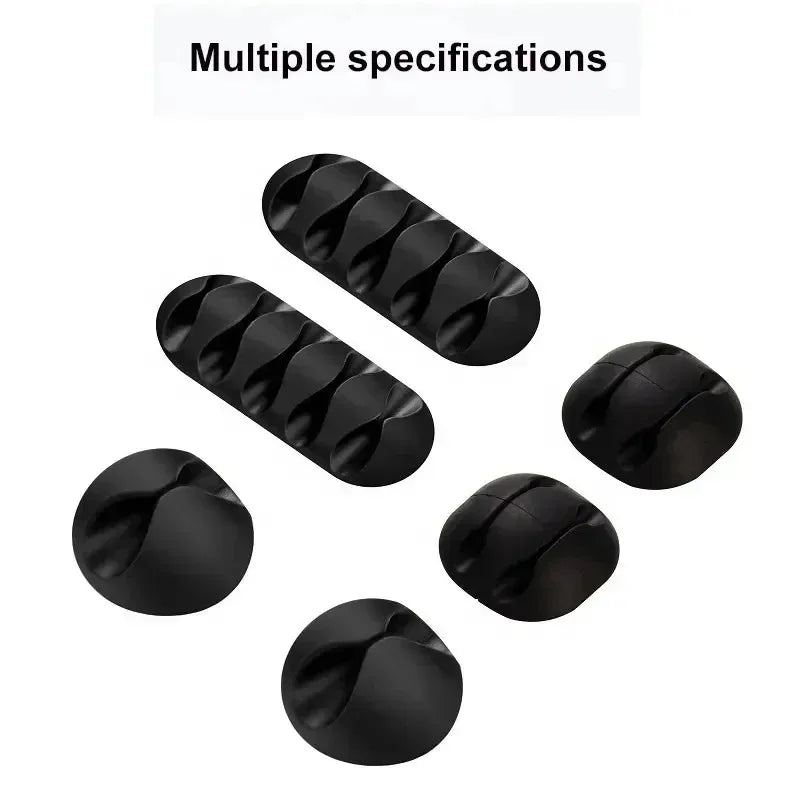 Organizador de cables de silicona, enrollador de cable USB, clips de gestión autoadhesivos para ratón, teclado, auriculares para iPhone Huawei