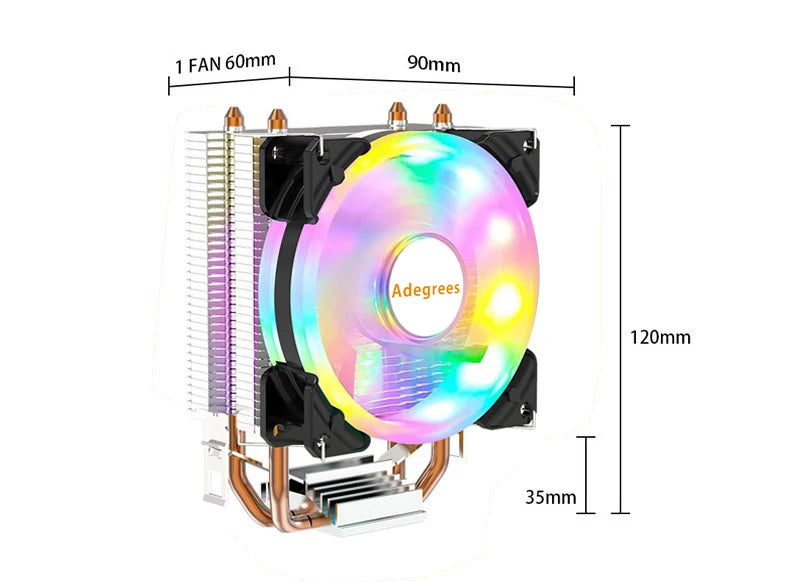 Refroidisseur d'air CPU X79 X99 3 broches PWM 4 broches ventilateur de refroidissement de processeur silencieux pour Intel LGA 1151 1155 1200 1700 2011 AMD AM3 AM4 radiateur PC