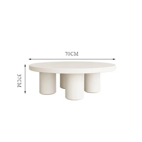 Minimalist Aesthetic White Wooden Round Side Table, Small Simple Coffee Table, Modern Design, Auxiliary Home Furniture