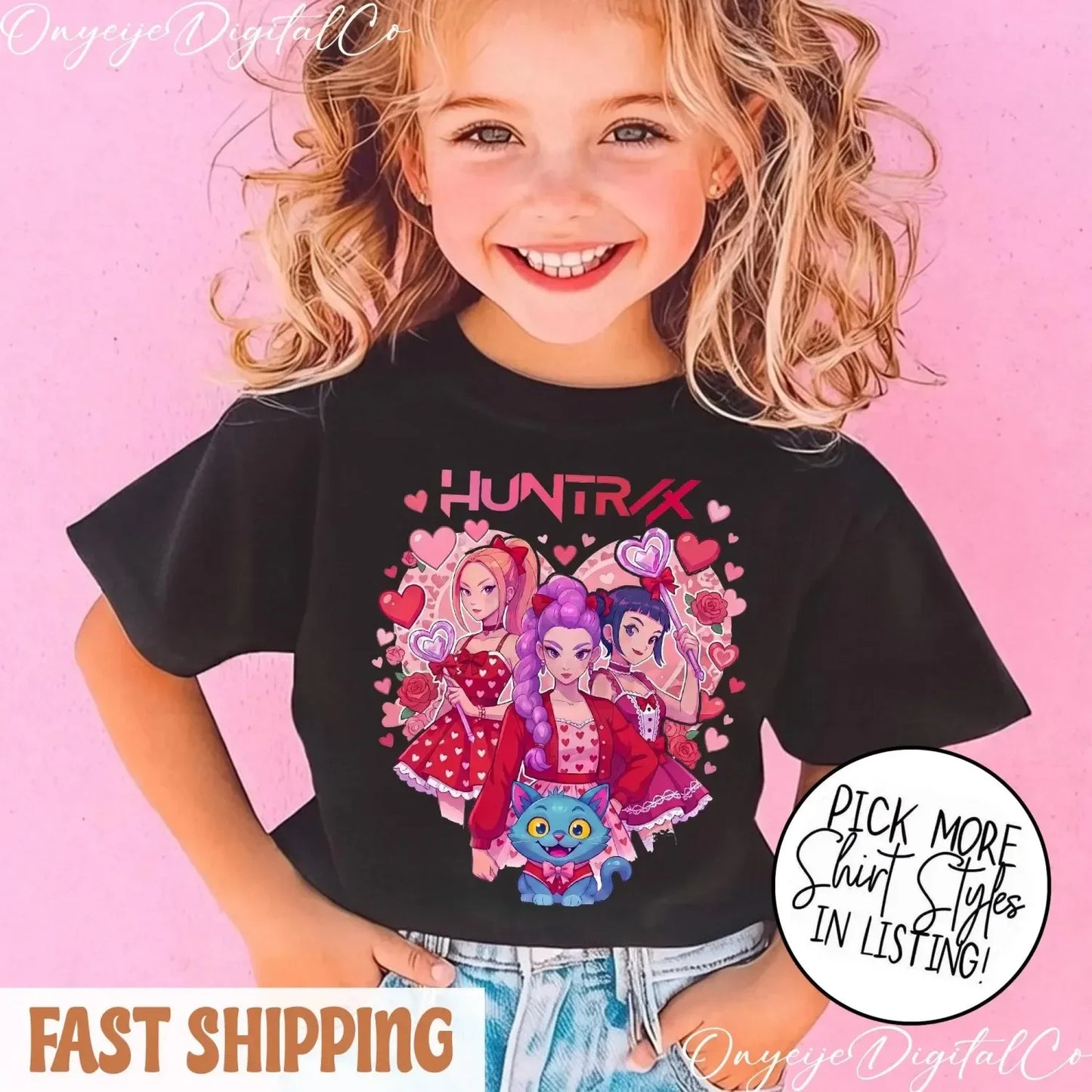 Camiseta de manga corta Kpop Devil Hunter para niños, primavera/verano, estilo Harajuku, regalo para niños y niñas 2026