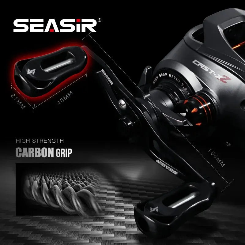 Moulinet Baitcasting SEASIR X2 — Roulement Céramique, Frein N52, 7.3:1
