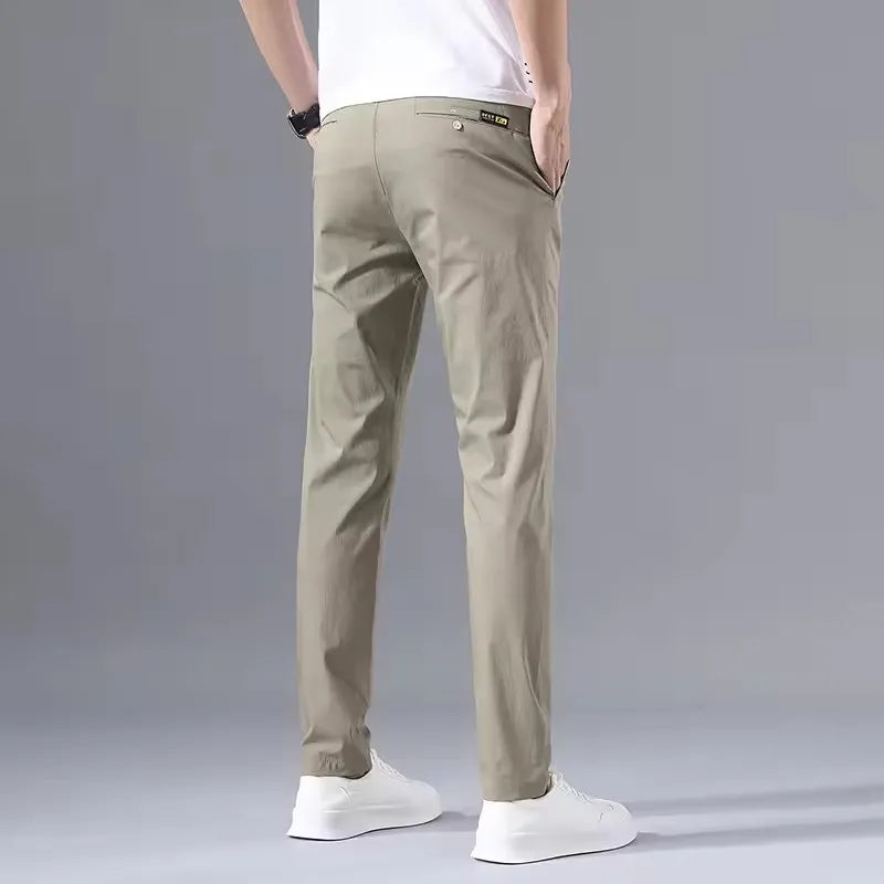 2025 Spring Autumn Slim Fit Men's Casual Pants Classic Business Cotton Stretch Golf Trousers Korean Fashion Male Clothing Pants
