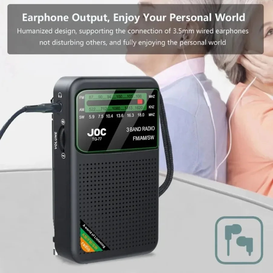 Radio Portable AM/FM/SW, Radio de poche avec batterie Rechargeable, bonne réception, prend en charge les écouteurs filaires, Mini récepteur FM