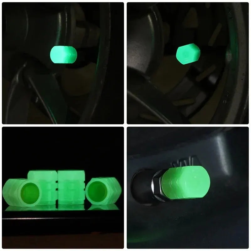 8 pièces Valve lumineuse moto vélo vélo voiture roue pneu moyeu capuchon Fluorescent nuit brillant lumineux Valve tige bouchons décor