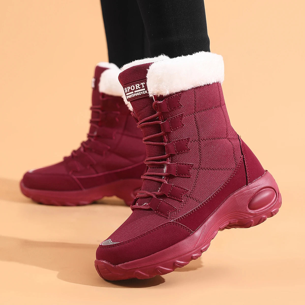 Bottes Femme à Lacets Confortables — Style Tendance Automne-Hiver