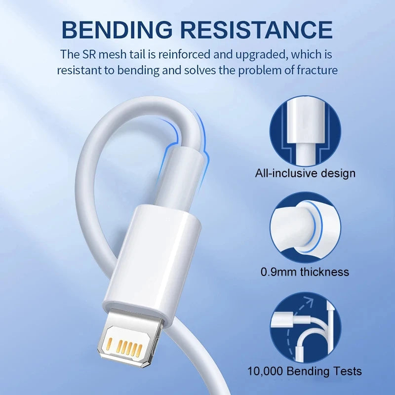 Câble de charge rapide pour iPhone — USB, accessoires, compatible séries iPhone et iPad