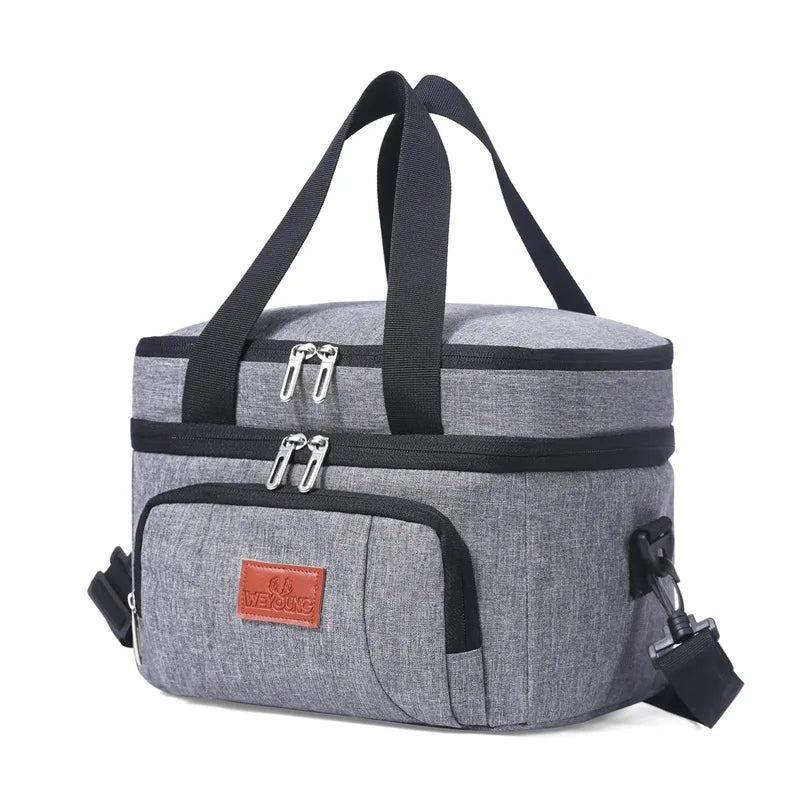 Sacs à déjeuner isothermes multifonctionnels à Double couche pour femmes et hommes, boîte à déjeuner de pique-nique de voyage de grande capacité avec bandoulière