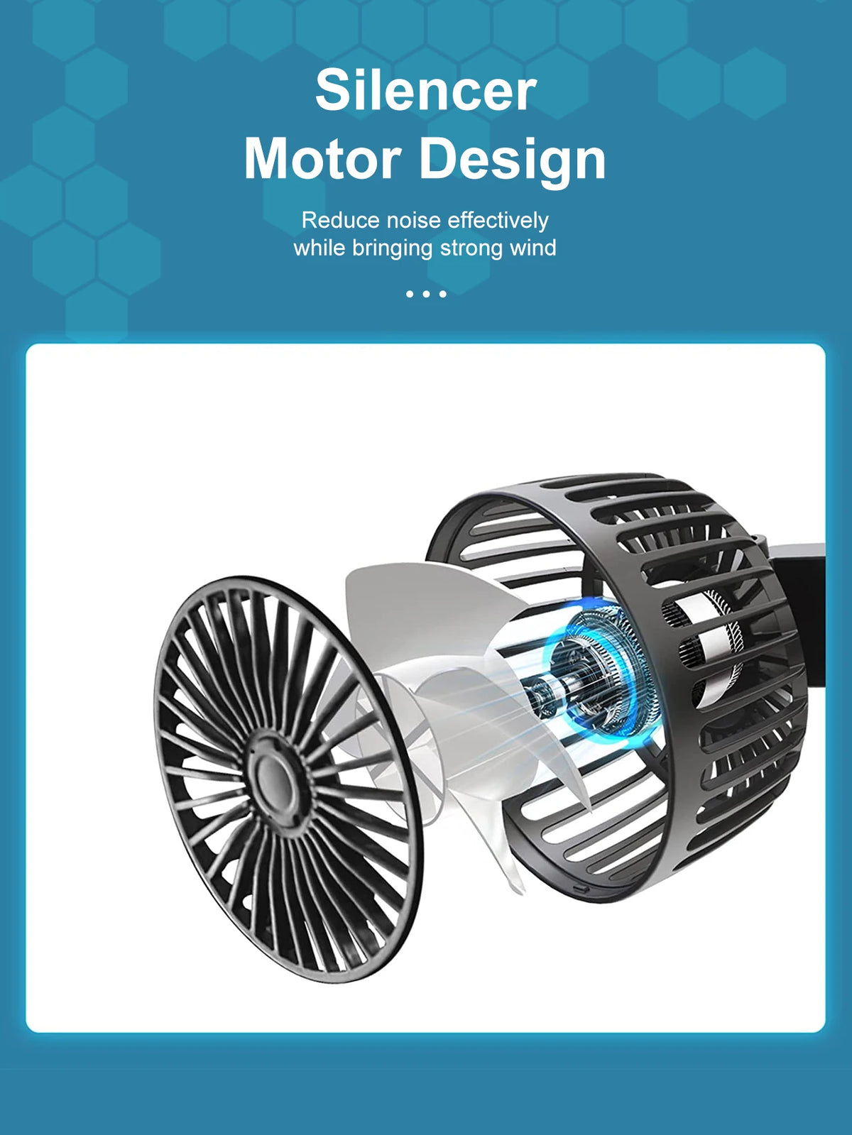 Ventilateur de voiture 360 °   Ventilateur de refroidissement arrière de siège de voiture à 3 vitesses, Charge USB, double tête, refroidisseur de cou à Rotation réglable pour accessoires de voiture et de maison