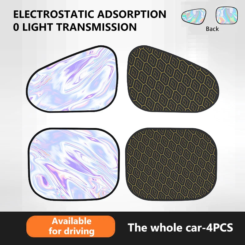 Pare-soleil électrostatique pour fenêtre latérale de voiture — 4 couches, anti-éblouissement, protection UV