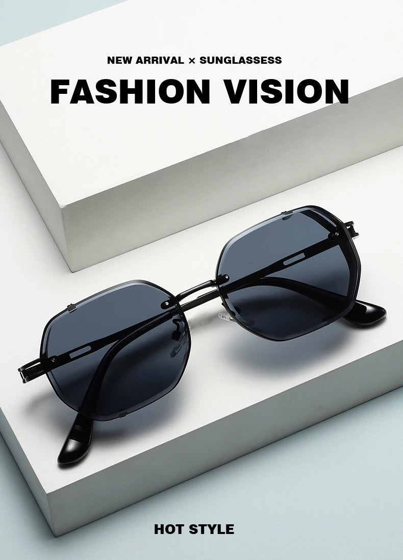 Lunettes de soleil carrées punk pour hommes, nuances rétro, luxe, mode vintage, steampunk, 2023