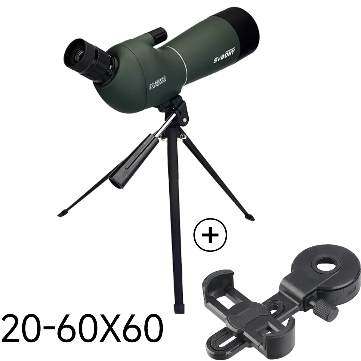 Longue vue monoculaire 50/60/70/80mm Bak4 Porro Prisme — imperméable, adaptateur téléphone, trépied, observation oiseaux