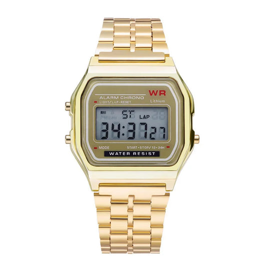 F91W Stainless Steel Strap Watch Non-Waterproof for Women, Men, Business Clock, Multifunctional LED Digital Sports Watch, Electronic Clock