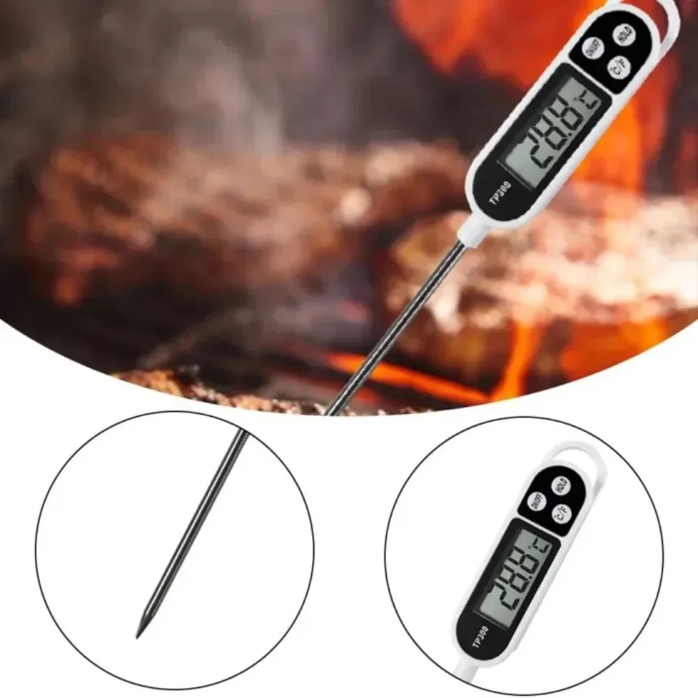 Thermomètre alimentaire numérique — sonde viande, BBQ, four, eau, huile, cuisson, électronique