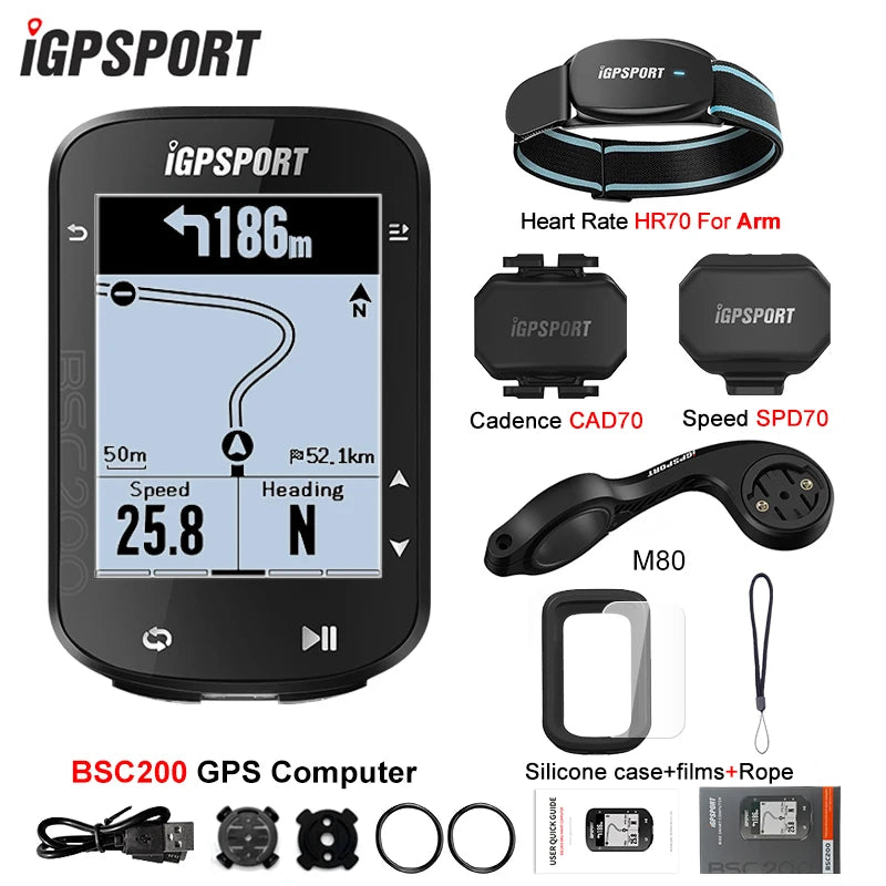 Ordinateur de vélo GPS sans fil — compteur de vitesse numérique, navigation route, chronomètre, odomètre