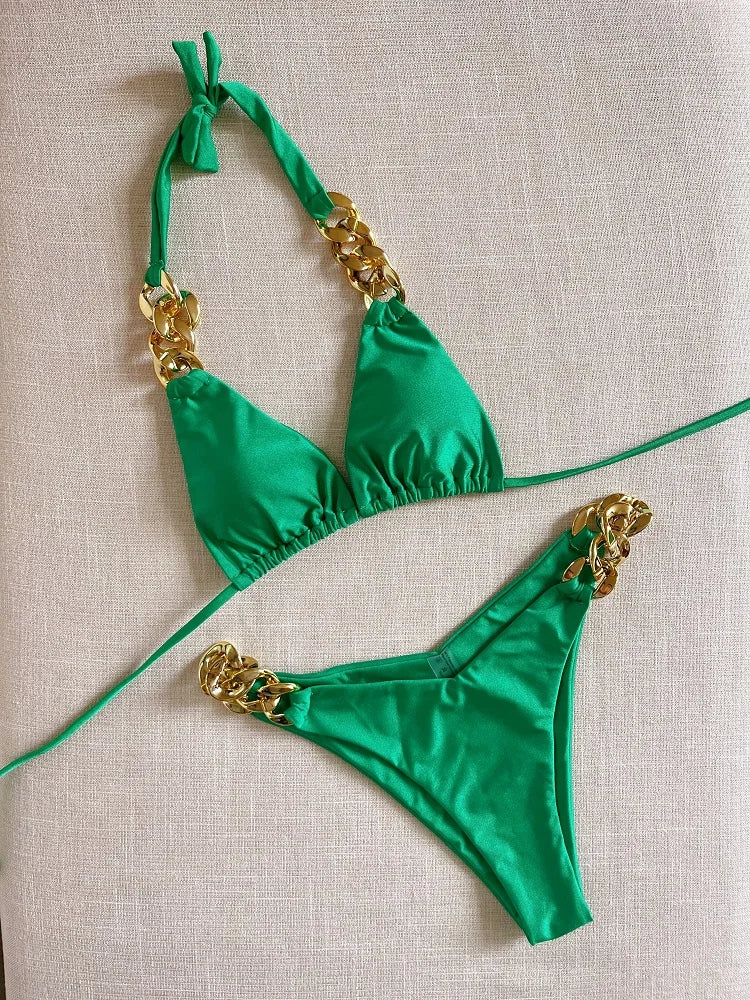 RUOTONGSEPT nouveau Bikini Sexy 2023 Triangle maillot de bain pour femmes brésilien Bikini ensemble 2 pièces licou maillots de bain Push Up maillot de bain