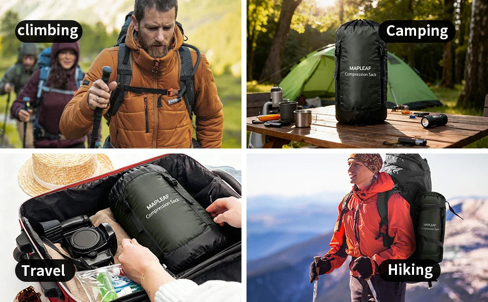 MAPLEAF sac de couchage à Compression ultraléger et étanche, pour Camping en plein air, sac de rangement pour sac à dos et randonnée