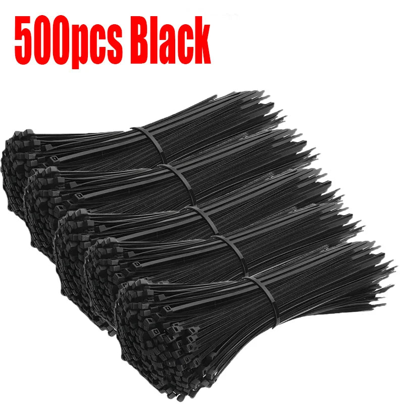 Bridas de nailon ajustables autoblocantes, hebilla de fijación, bridas de metal de plástico reutilizables para oficina y hogar
