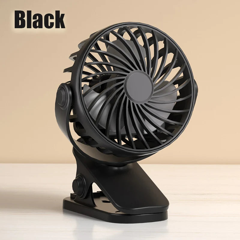 Ventilateur électrique portable rechargeable 720 °   Ventilateur à Clip suspendu rotatif, veilleuse, refroidisseur d'air, Camping en plein Air, petits ventilateurs