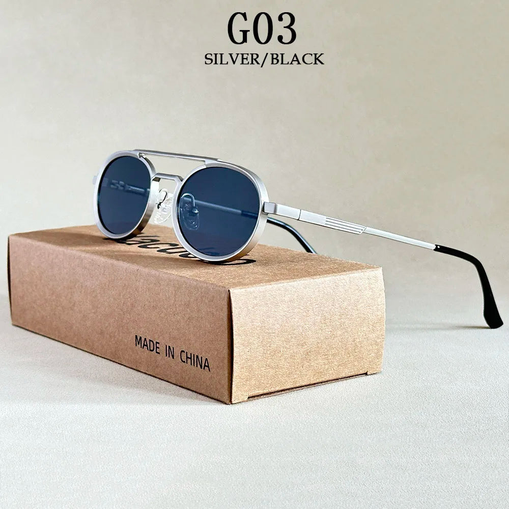 2025 Men's Sunglasses Oval Sunglasses Women's Trendy Vintage Steampunk Luxury Fashion Eyewear Gafas De Sol Hombre Lunette Soleil Femme