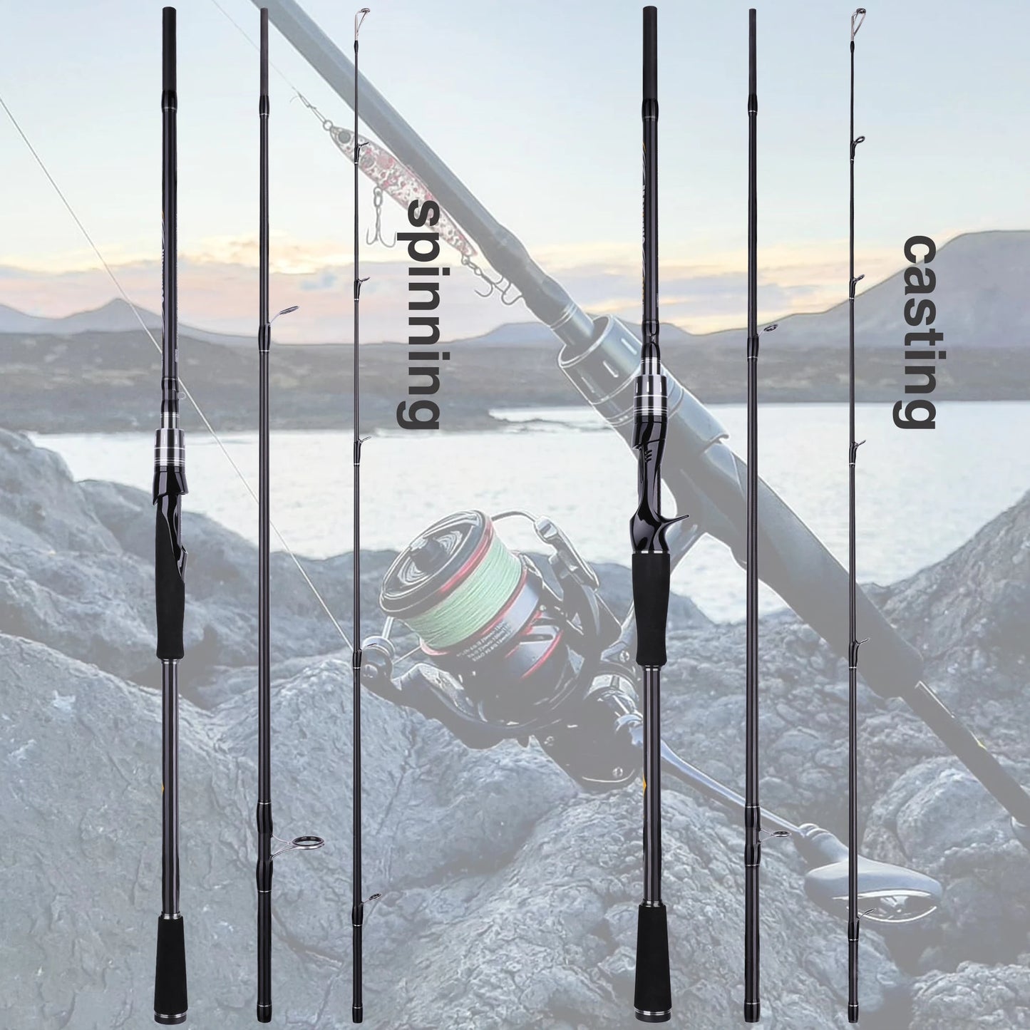 BUDEFO MAXIMUS leurre canne à pêche 1.8m 2.4m 3.0m30T carbone filature Baitcasting FUJI Guide voyage leurre canne 3-50g ML/M/MH