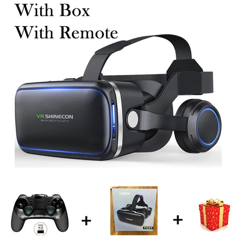 VR Shinecon 6.0 Virtual Reality Headset 3D Glasses Headset for iPhone Android Smartphone Viar Lens