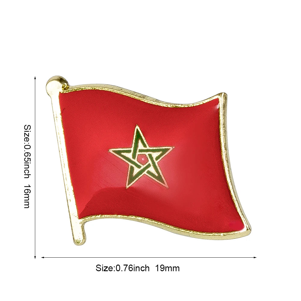 Broche de bandera marroquí, insignia de solapa, pines KS-0131