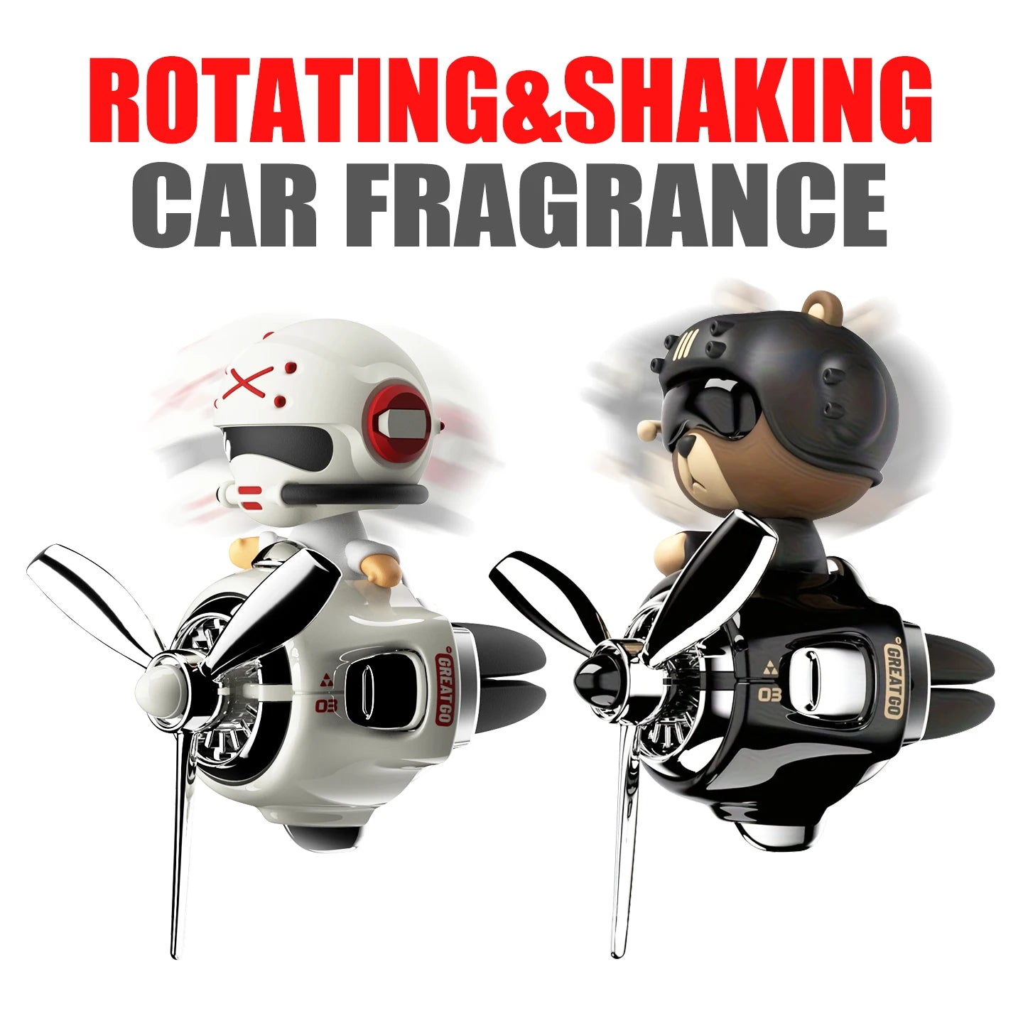 Tête secouer hélice rotative avion cool ours pilote voiture désodorisants accessoires décoration amusant diffuseur parfum parfum hommes