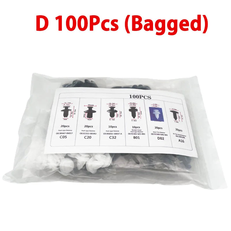 Kit de sujeción para panel de guarnecido de puerta de parachoques de coche, clip de sujeción automático mixto, empujador de carrocería, retenedor, pasador, remache, clips de coche, embalaje en caja o bolsa