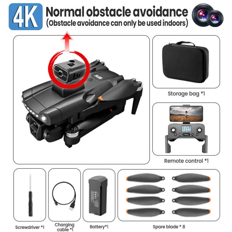 Drone GPS professionnel 4K/8K — double caméra HD, moteur brushless, 5G WiFi FPV, quadricoptère RC